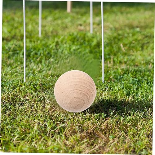 Miniatura 9 de Juego de 5 bolas de madera para croquet, repuesto para actividades de ocio, juego de croquet, reunión familiar