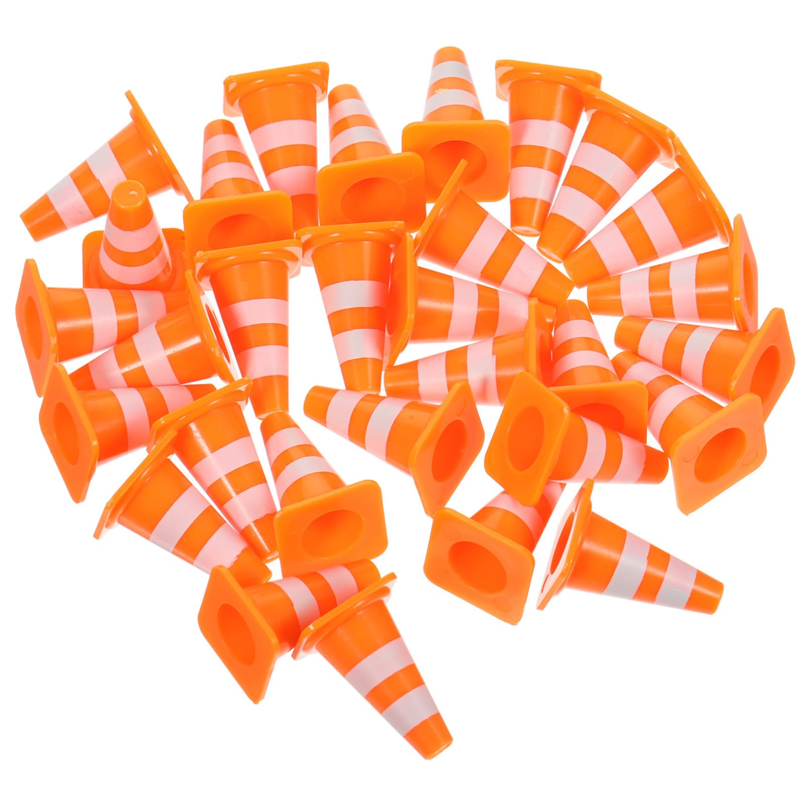 TOPPERFUN 60Pcs Mini Traffic Cones, 1in Mini Traffic Cones Roadblock Signs, Small Cones Training Roadblock Cones Traffic Scene Roadblocks,