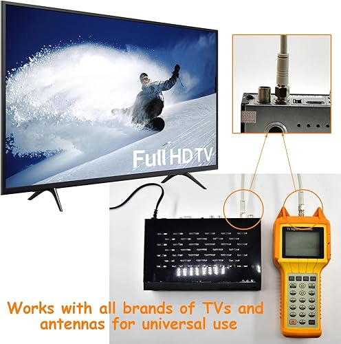 Miniatura 7 de Divisor de satélite de 5 a 2500 MHz, divisor CATV de 2 vías con cable coaxial RG6 y 2 conectores, para alimentación de paso a LNB, mejora la calidad