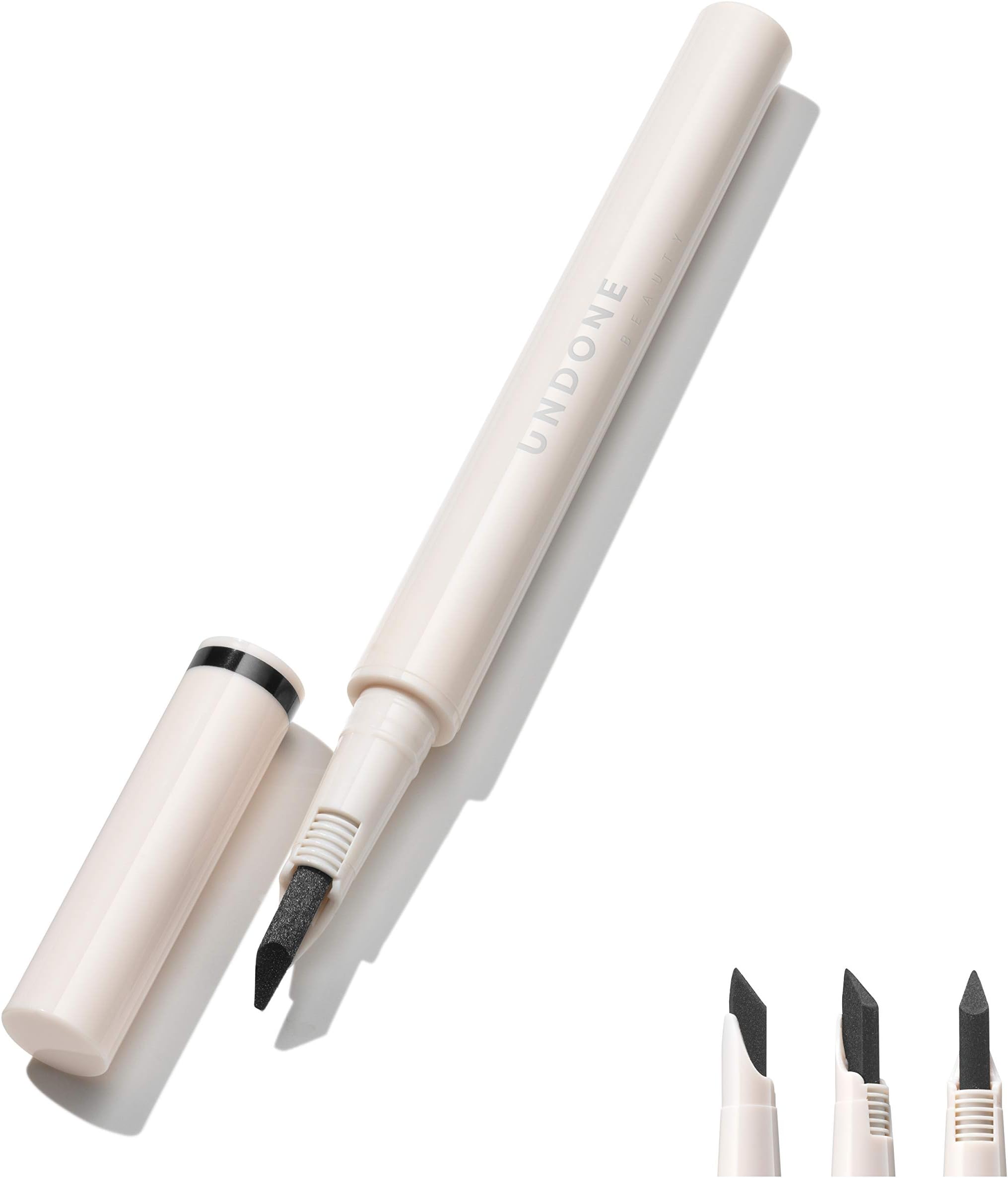 UNDONE BEAUTYUnscripted Instant 3-way Precision Felt Tip Pen Liquid Eyeliner with Stay All-day, Smudge Proof Formula - Vegan and Cruelty Free - Deep Charcoal
