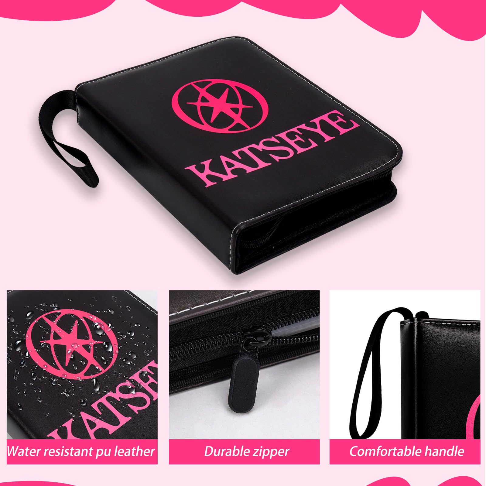 Katseye - Carpeta para tarjetas fotográficas A5 con 50 páginas de tarjetas de 4 bolsillos, álbum de coleccionista de tarjetas de 3 anillos con 6 calcomanías y 400 ranuras para tarjetas, cubierta de
