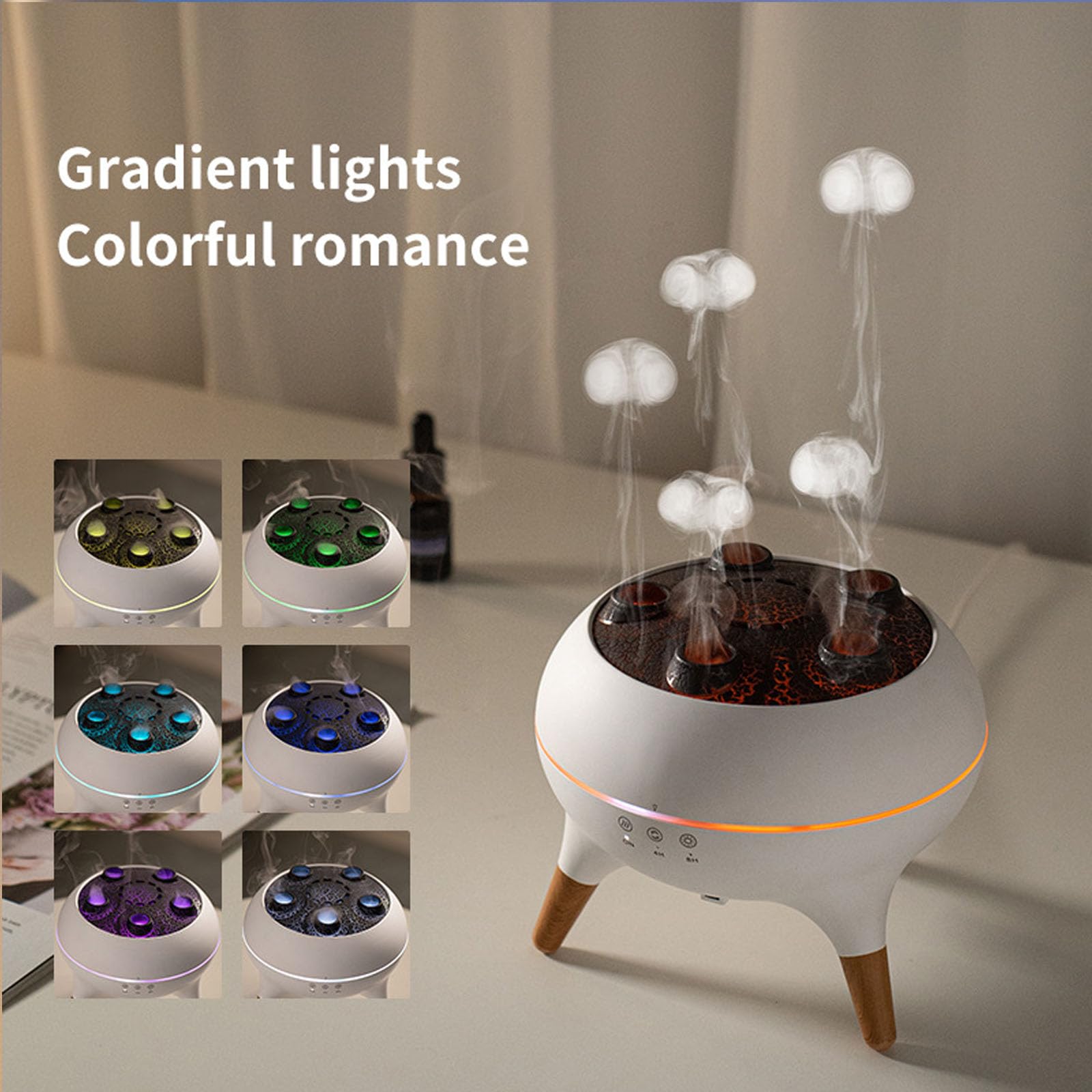 Umidificatore a ultrasuoni con diffusore di oli essenziali, timer regolabile per camera da letto, ufficio, cameretta dei bambini