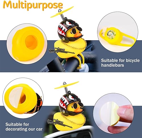 Miniatura 4 de wonuu Adornos de pato de goma para automóvil, decoración de tablero de pato para apretar, decoración de bicicleta para ciclismo, motocicleta y