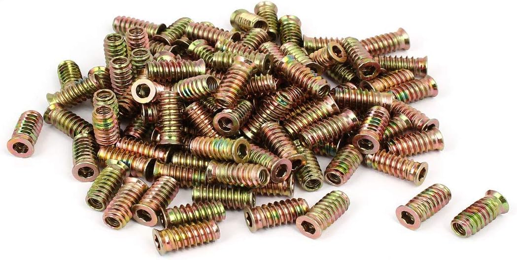 New Lon0167 Wood Furniture Featured Fixing Insert Interface reliable efficacy Hex Socket E-Nut 6mmx25mm 100pcs(id:264 23 2c fa9)