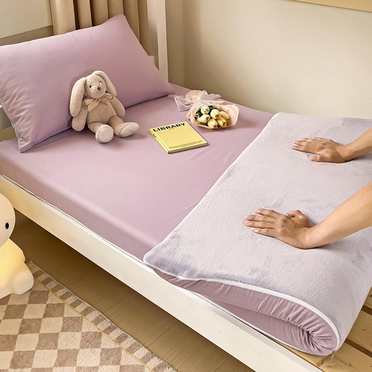 Housse Pour Matelas De Futon Sol Japonais Traditionnel,avec Fermeture Éclair Lavable,Couvre-Matelas Tatami,Housse Protection Futon Taille Queen Matelas Futon Slipcovers,Style5,100x200cm/39x79