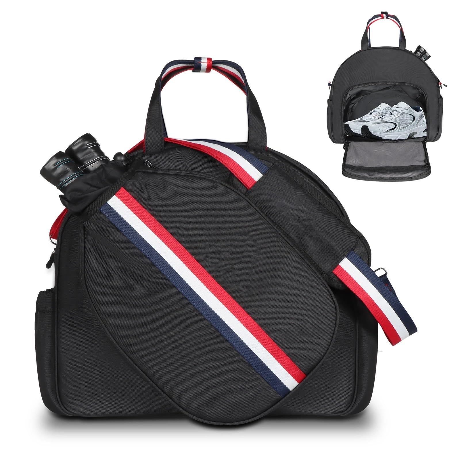 Bolsa para deportes de raqueta unisex con hombrera y compartimentos modulares 7