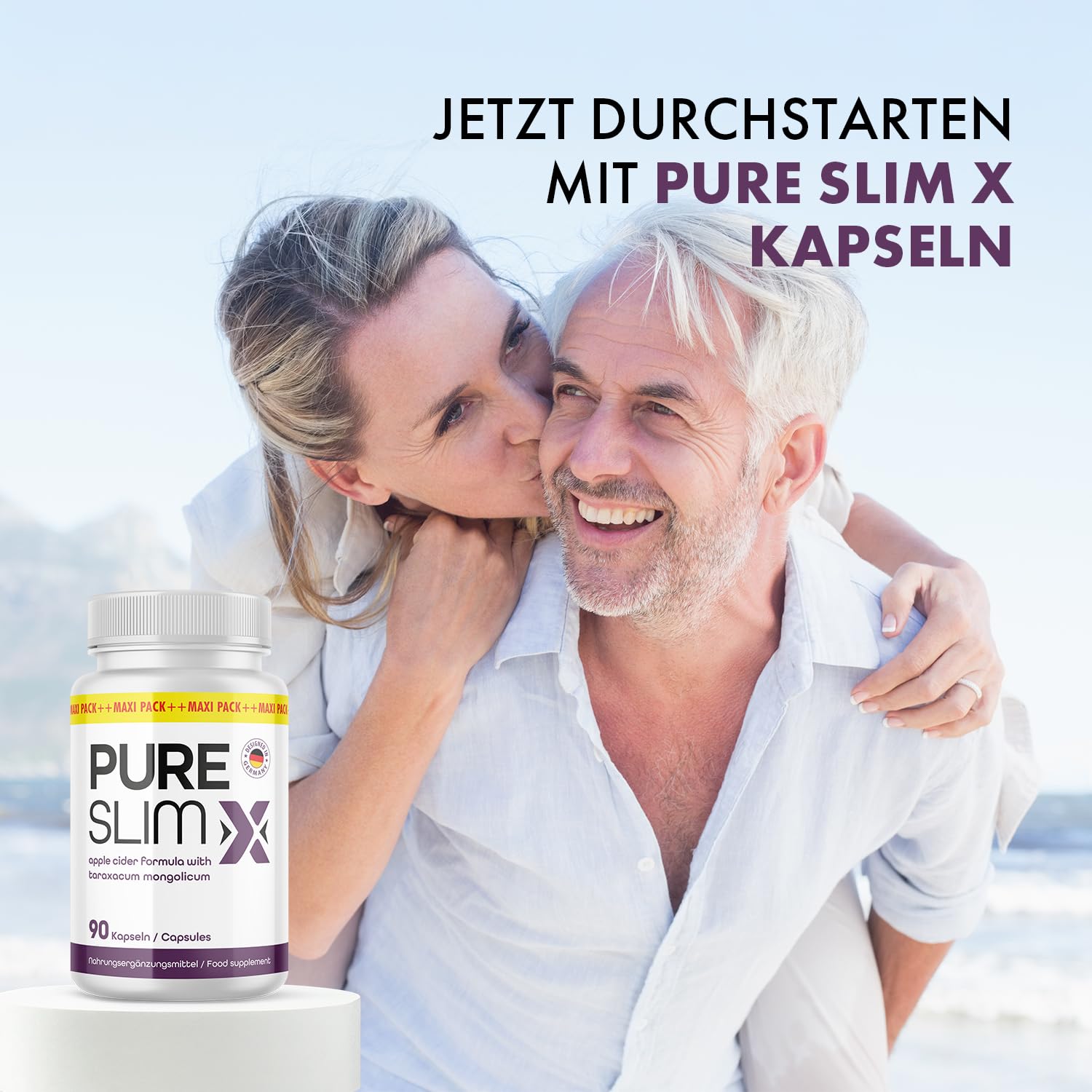 Pure Slim X Kapseln - für Männer und Frauen geeignet - mit natürlichen Inhaltsstoffen - 60 Kapseln pro Dose
