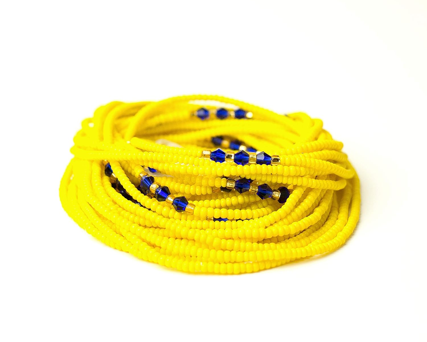 Yellow Waist bead, Czech Waist bead, Waist bead for weightloss Amazon