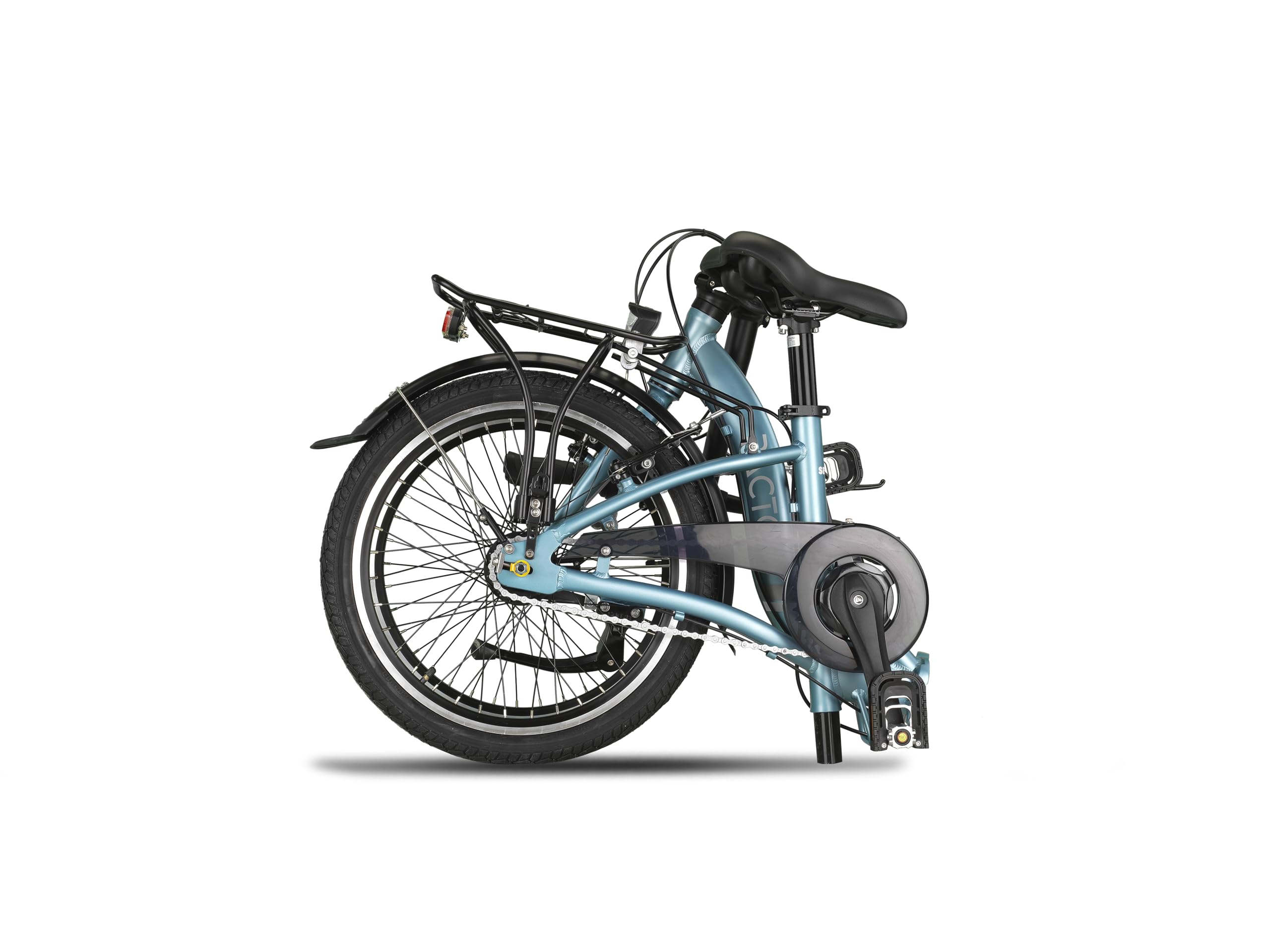 PACTO Seven N7 Klapprad 20 Zoll mit Schnelles Faltsystem (10 Sek), Aluminiumrahmen, Leichtgewicht (16KG), 7 Nabenschaltung, Handbremsen + Rücktrittbremse, LED-Licht, Faltrad