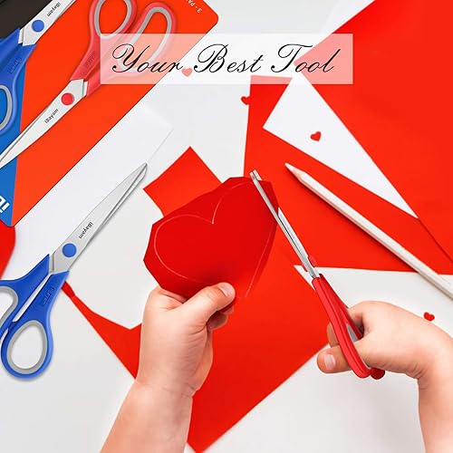 Vista 45 de Tijeras, iBayam - Paquete de 3 tijeras antiadherentes multiusos de 8 pulgadas, cuchillas de titanio de 0.098 pulgadas de grosor con agarre cómodo