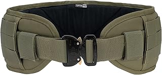 TOPTACPRO Tactical Battle Belt Cobra MOLLE Modular Riggerâ€™s Belt Padded Patrol Belt 500D Cordura Nylon (Large, Ranger Green)