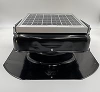 Vista 7 de Solar Mega RoofBlaster 2.0 con ventilación negra (montaje en panel solar ajustable) Ventilación solar del ático Ventilación solar de techo