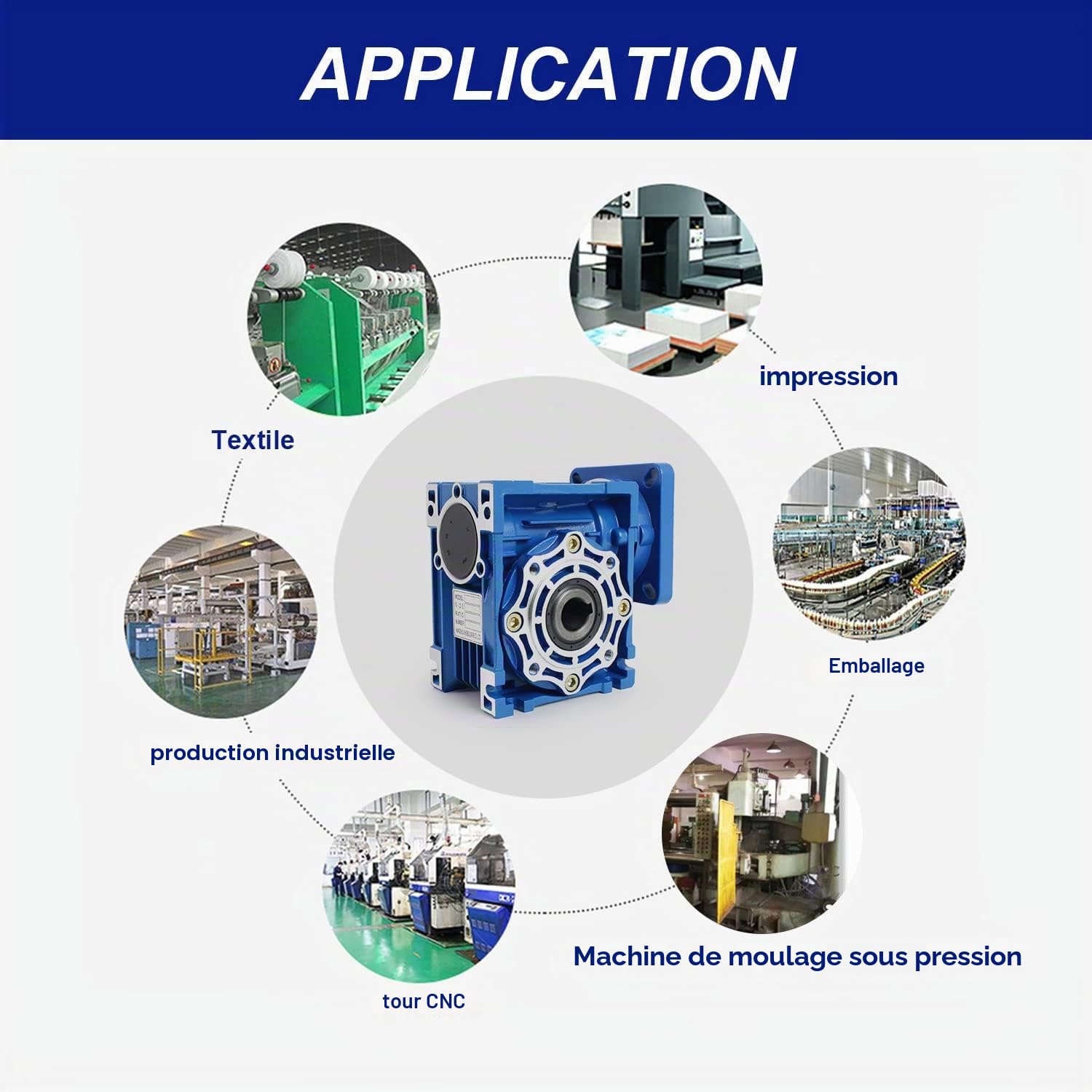 RATTMMOTOR Rapport de réduction 10:1 RV40 - Engrenage en métal - Pour moteur pas à pas Nema34 (ratio 10, NMRV 040)