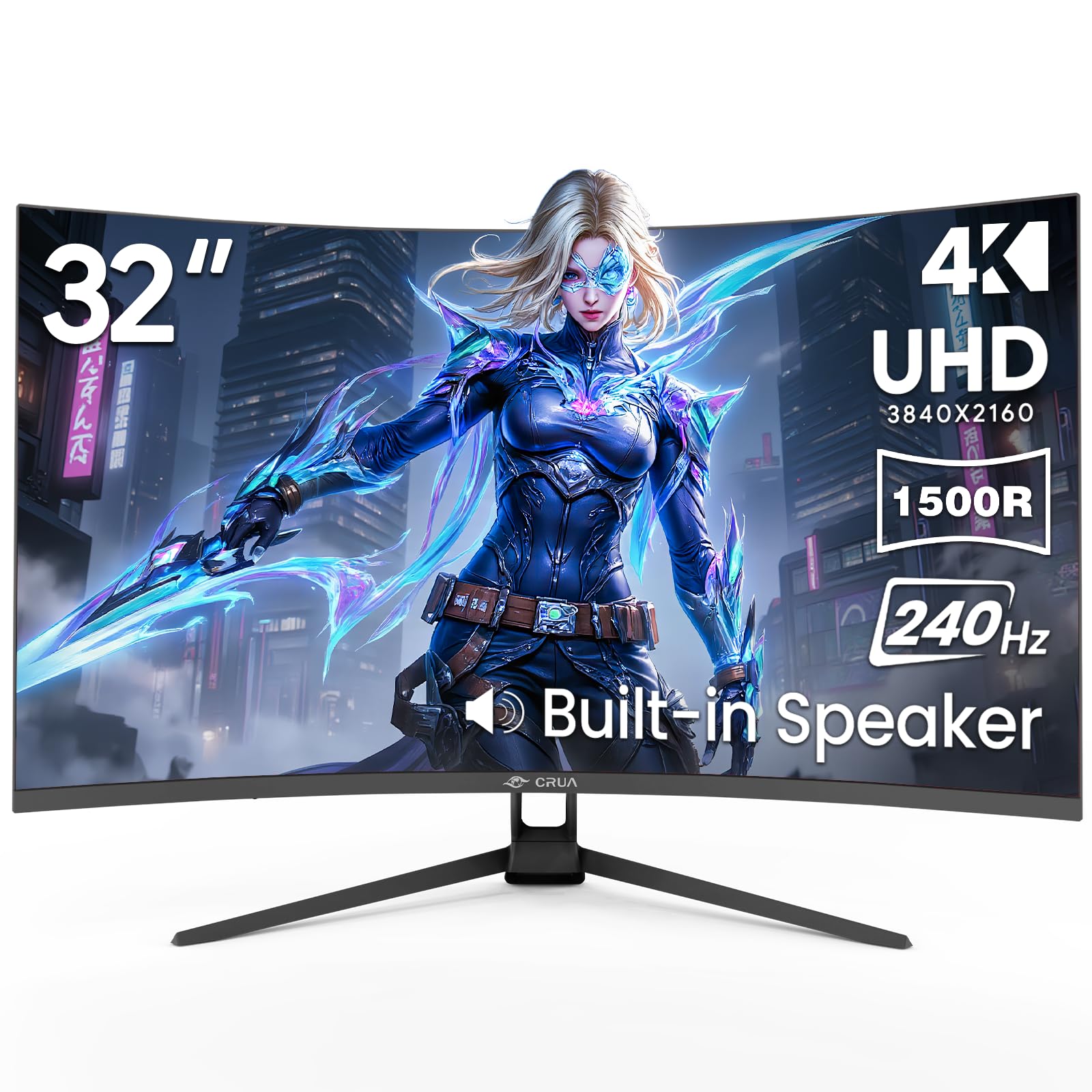 Amazon.co.jp: CRUA 32インチ 4K UHD 240Hz カーブゲーミングモニター