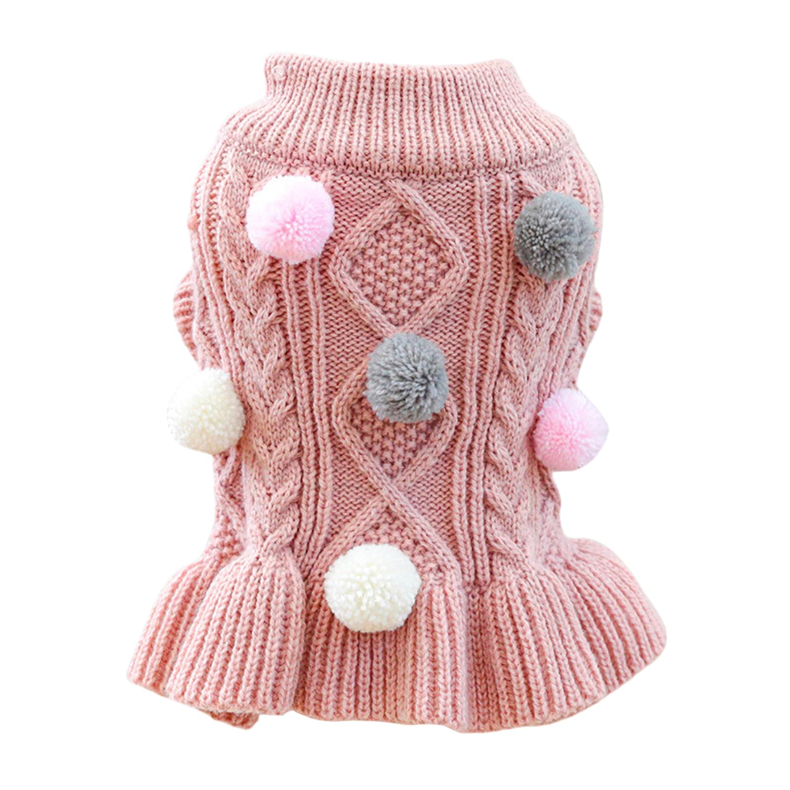 Cute Dog Sweater Dress - Elegant Knitted Puppy Pullover, Lightweight Warm Cat Knitwear for Winter, Small Dog Clothes, Chihuahua Yorkie Teacup Outfits for Christmas Birthday Holiday