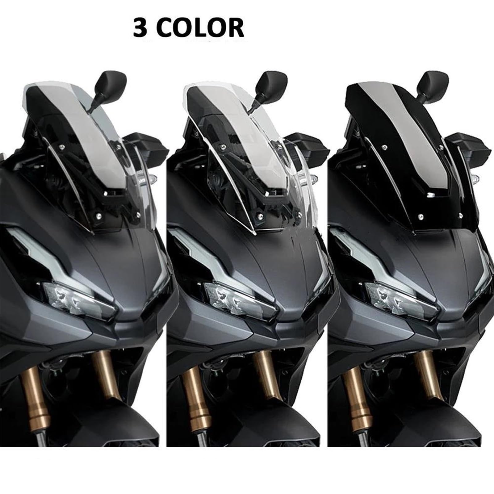 ZYSM Deflettori Antivento Per Parabrezza E Spoiler Per Moto Per ADV350 ADV 350 ADV-350 2022-2025 Parabrezza Visiera Schermo(Nero)