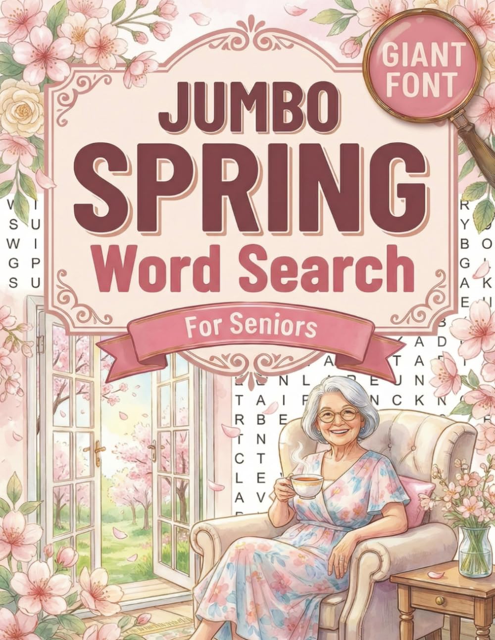 Jumbo Spring Word Search for Seniors: Extra Large Print Word Puzzles - Springtime Relaxation | Gentle Brain Boost | Stress Relief - Jumbo Font Word Find Books for Adults and Seniors