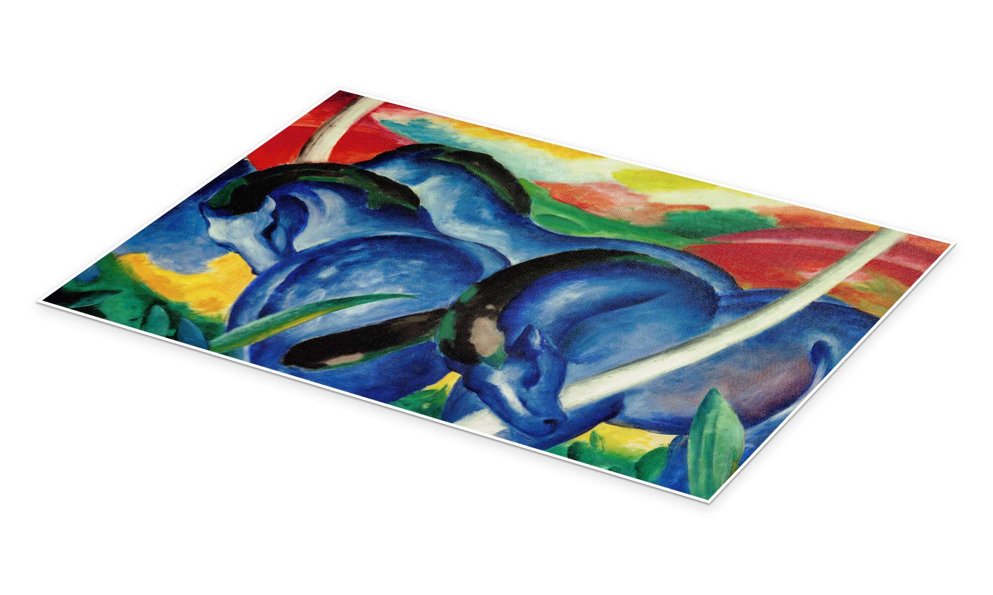 Posterlounge I grandi cavalli azzurri Poster | 120 x 80 cm di Franz Marc Blu Quadri Decorazione per pareti