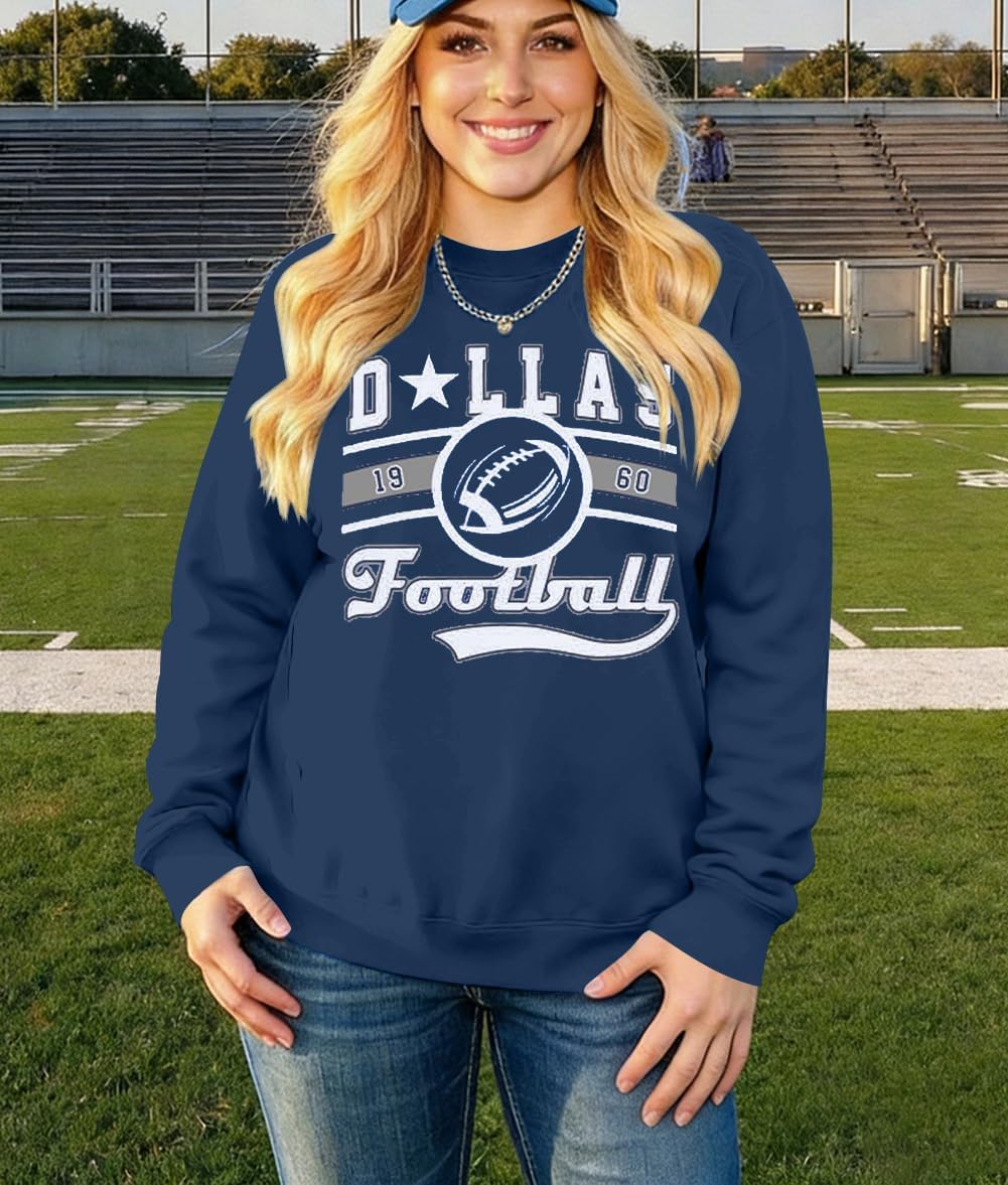 JINTING Football Game Day Sweatshirt Women: Football Season Pullover Football Team Falll Shirts Graphic Long Sleeve Tops - Image 2