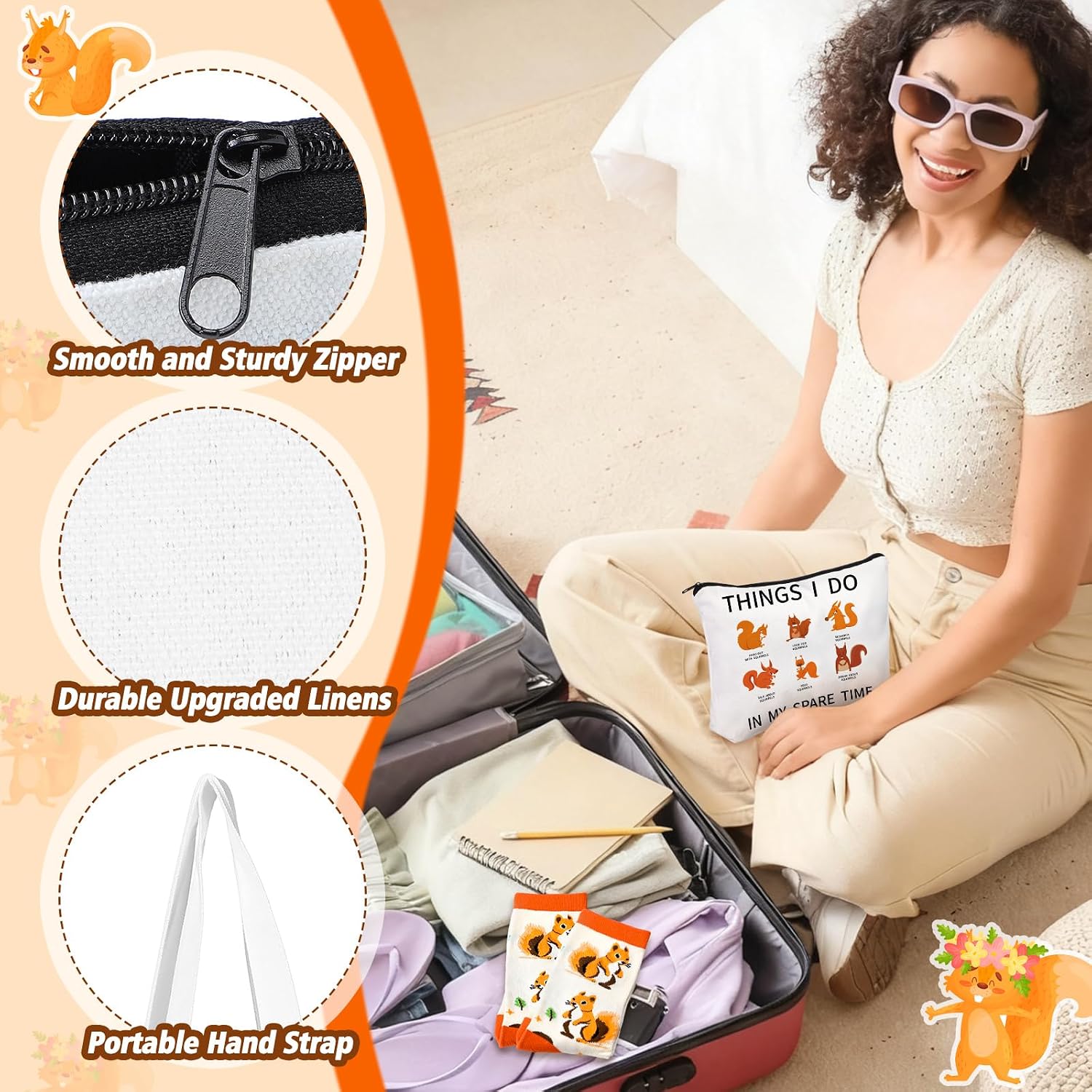 104 Pcs Fall Squirrel Gifts Set for Women Autumn Birthday Present image 5