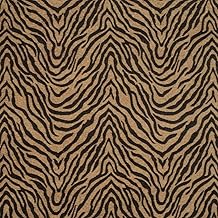 Gold & Black Animal Print Chenille Woven Pattern Upholstery Fabric by The Yard - SKU: Tiger Gold