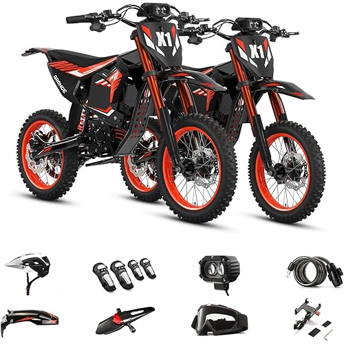 X1 Spark Electric Dirt Bike 2-Pack Combo, Electric-Bike with 60V 28.8Ah Battery, 50MPH, Electric Motorcycle for Mountain Off-Road Teens Adults(M)
