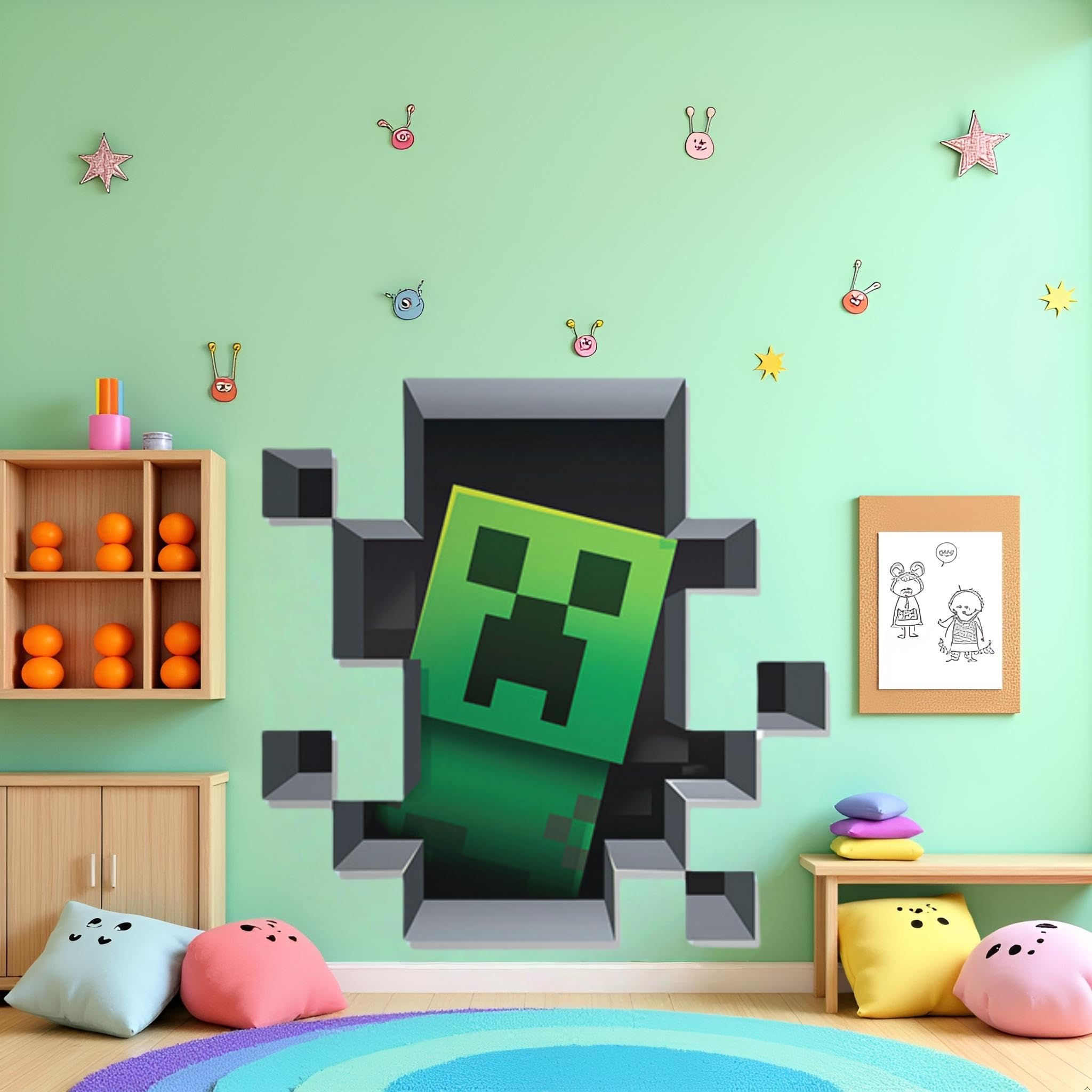 Thingehoy Wandtattoo Kinderzimmer Junge, Anime Wandtattoos Aufkleber Kinder, Wandaufkleber Kinderzimmer, Wandsticker Kinderzimmer Jungen, Wall Stickers Kids Bedroom, Wanddekoration (Wandtattoo)