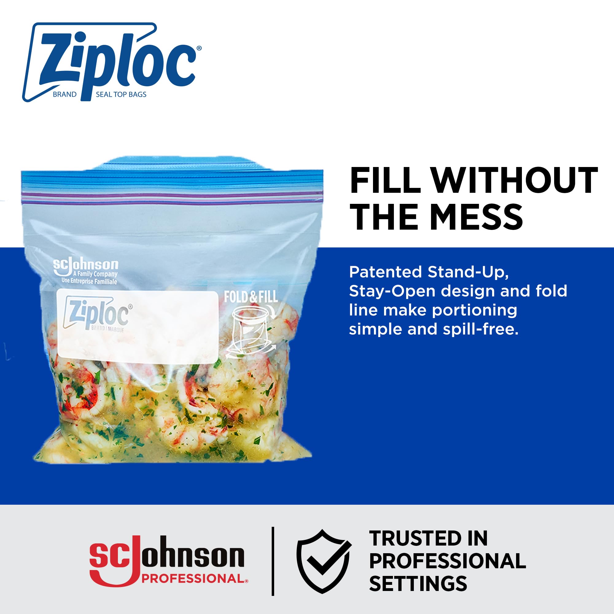 SC Johnson Professional Ziploc Gefrierbeutel für Lebensmittel, 9 Boxen x 66 Stück, insgesamt 594 Beutel