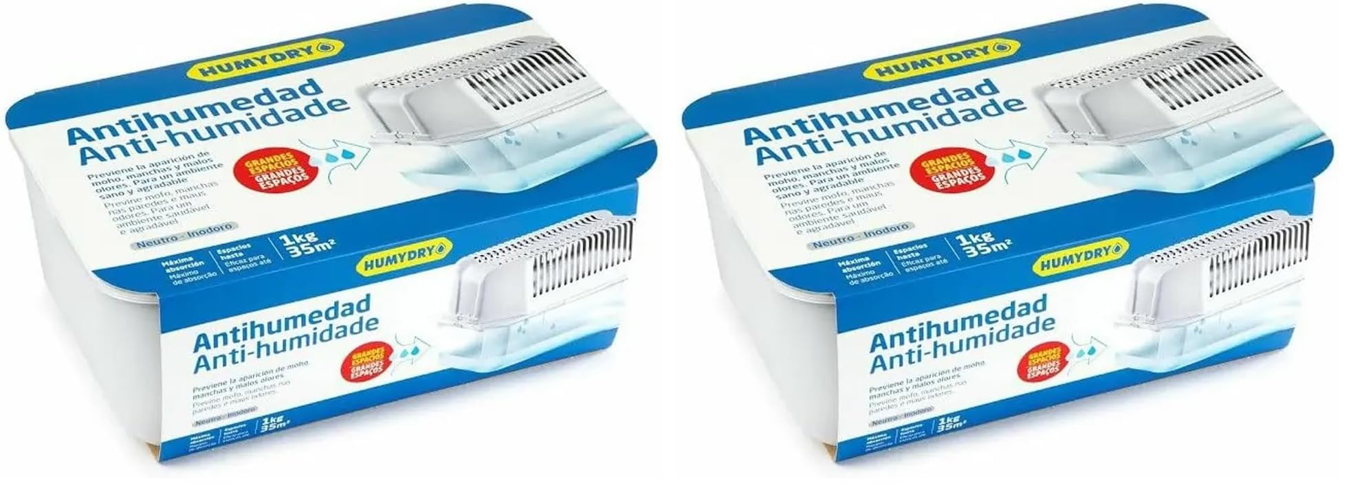 Deshumidificador Antihumedad HUMYDRY Magnum 1 kg evita paredes húmedas y olores en zonas de 35 m²