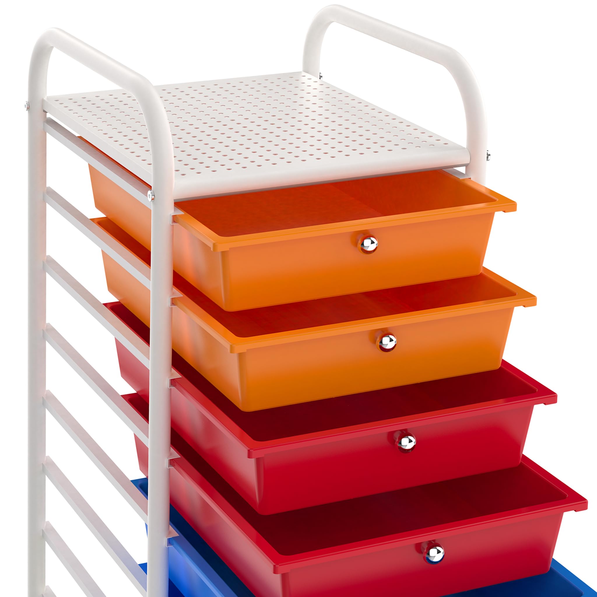 FIVMEN Chariot à roulettes avec 10 tiroirs - Chariot de bricolage - Chariot de rangement - Chariot de rangement étroit