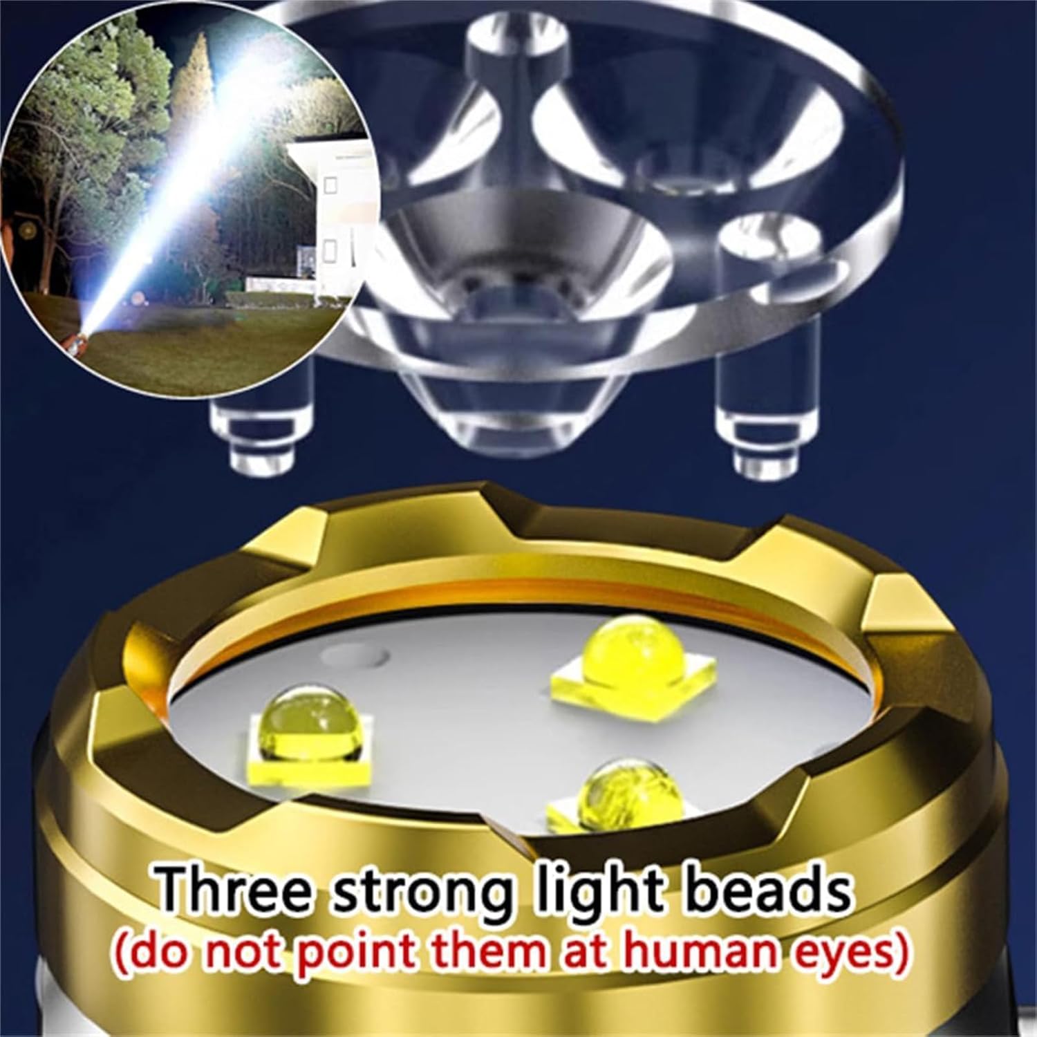 Three-Eyed Monster Mini Flashlight Portable, German Thumb Mini Super Flashlight, Powerful Mini Flashlights High Lumens Rechargeable Small Flashlight 5 Modes Waterproof Anti-Fall (2PC)