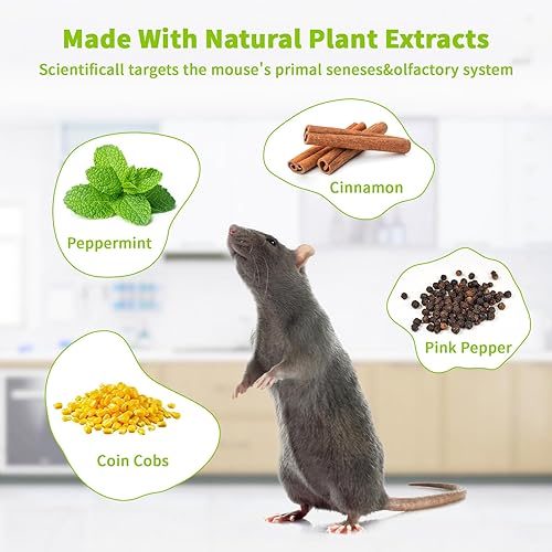 Miniatura 3 de Repelente de roedores de ratones, aceite de menta para repeler ratones y ratas, funciona para repelente de ratones, ardillas y plagas, uso en