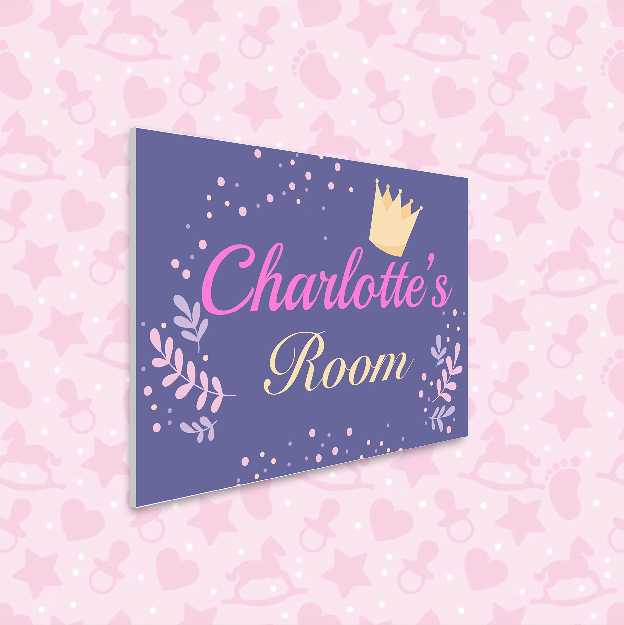 Personalised Kids Bedroom Sign - Any Name | Door Plaque, Girls/Boys/Nursery/Decor/Kids Play Room (Queen Theme)