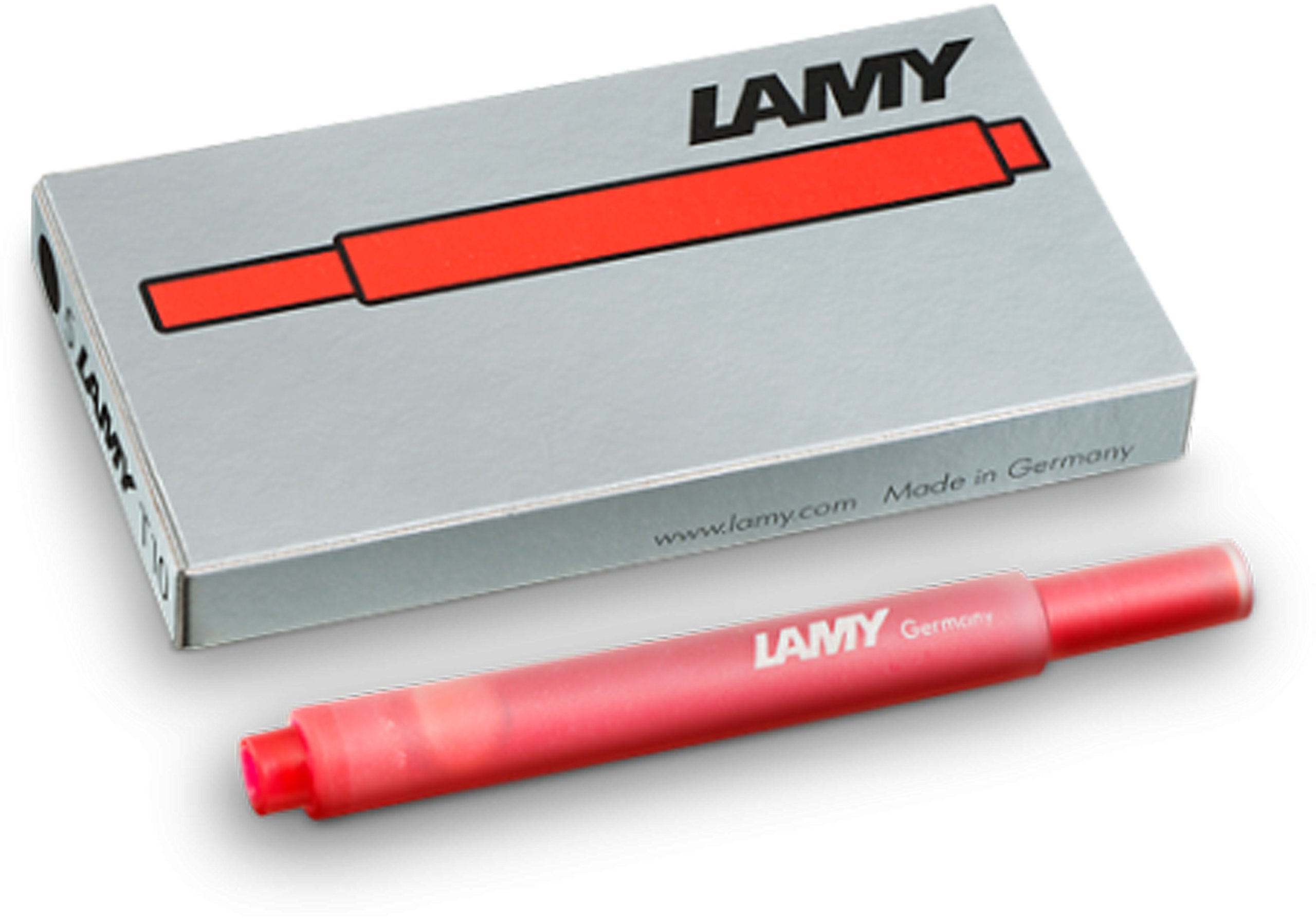 Lamy T10 Tintenpatronen (15 Packungen á 5 Stück = 75 Patronen, rot)