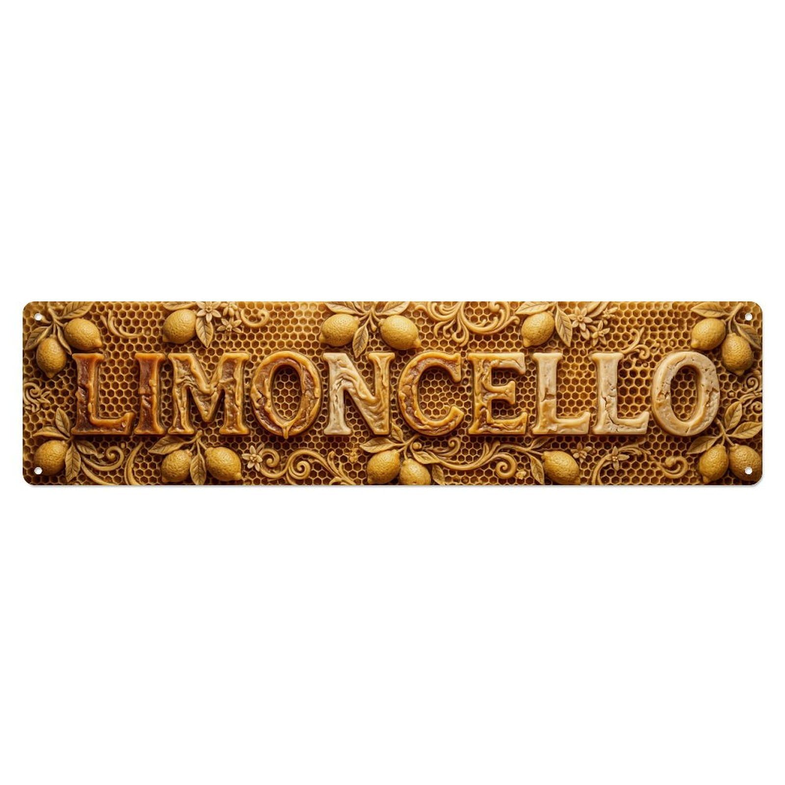 Limoncello Molded Wax Bar Metal Tin Skinny Sign Plaque Wall Decor for Cafe, Club Bar, Office, Home Garden Metal Poster 4x16Inch