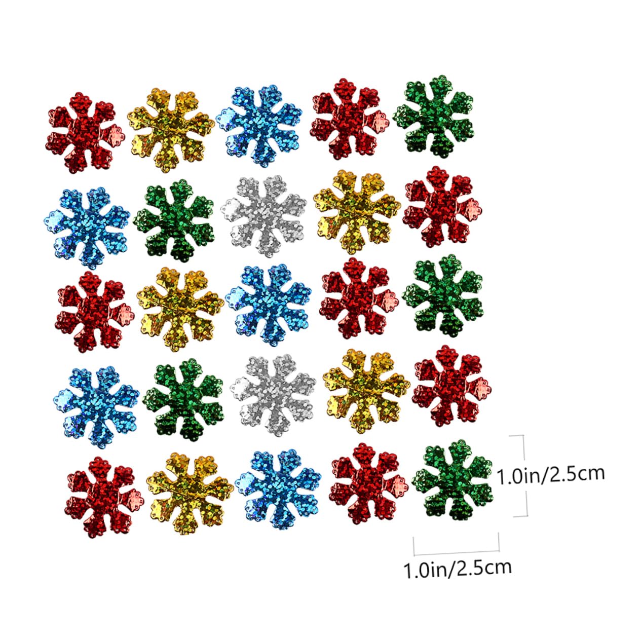 OSALADI Craft Snowflake Decals 200pcs Christmas Snowflake Tinsel DIY Decorative Patches for Tree