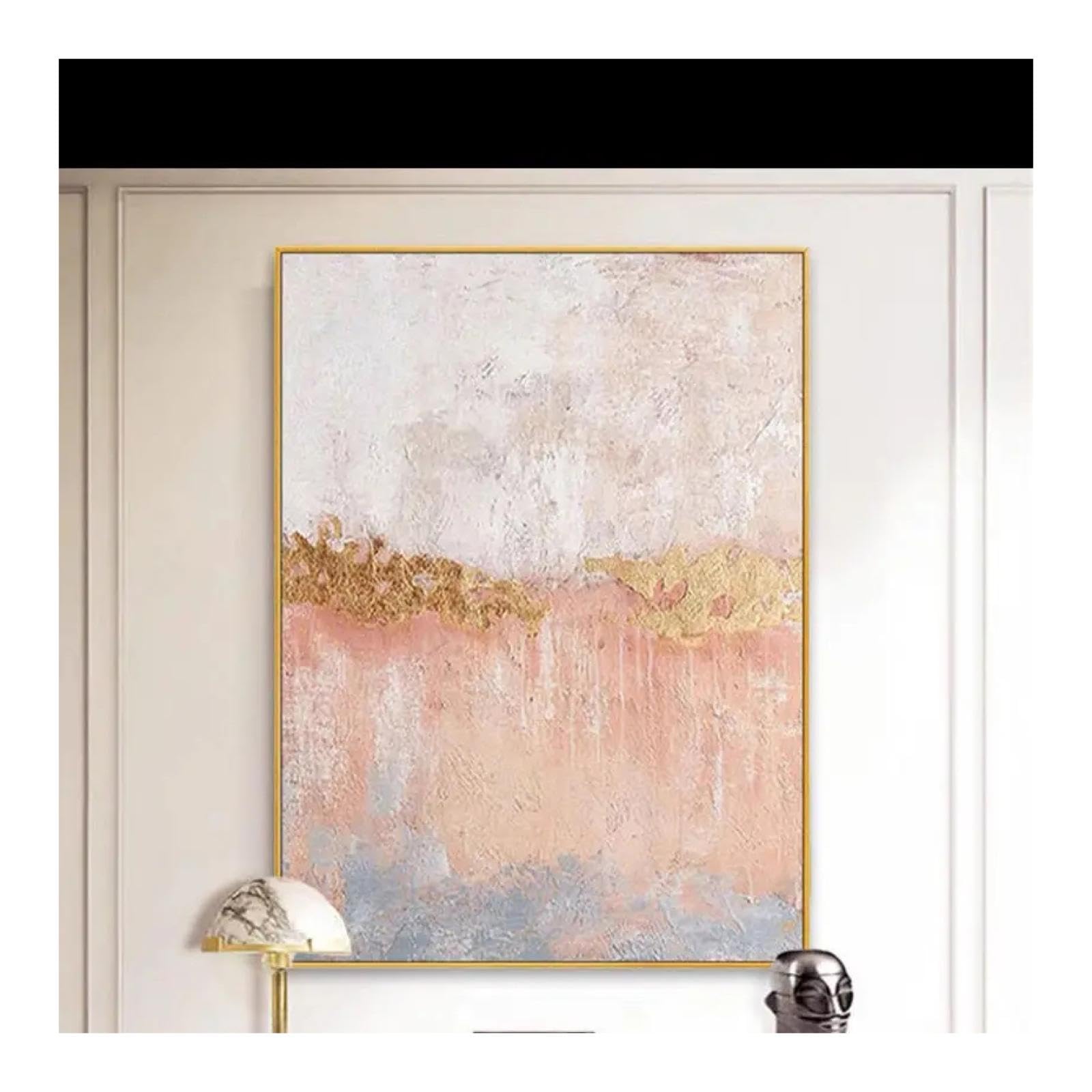 Tableau salon rose doré | Affiche moderne entrée et art mural élégant - 8