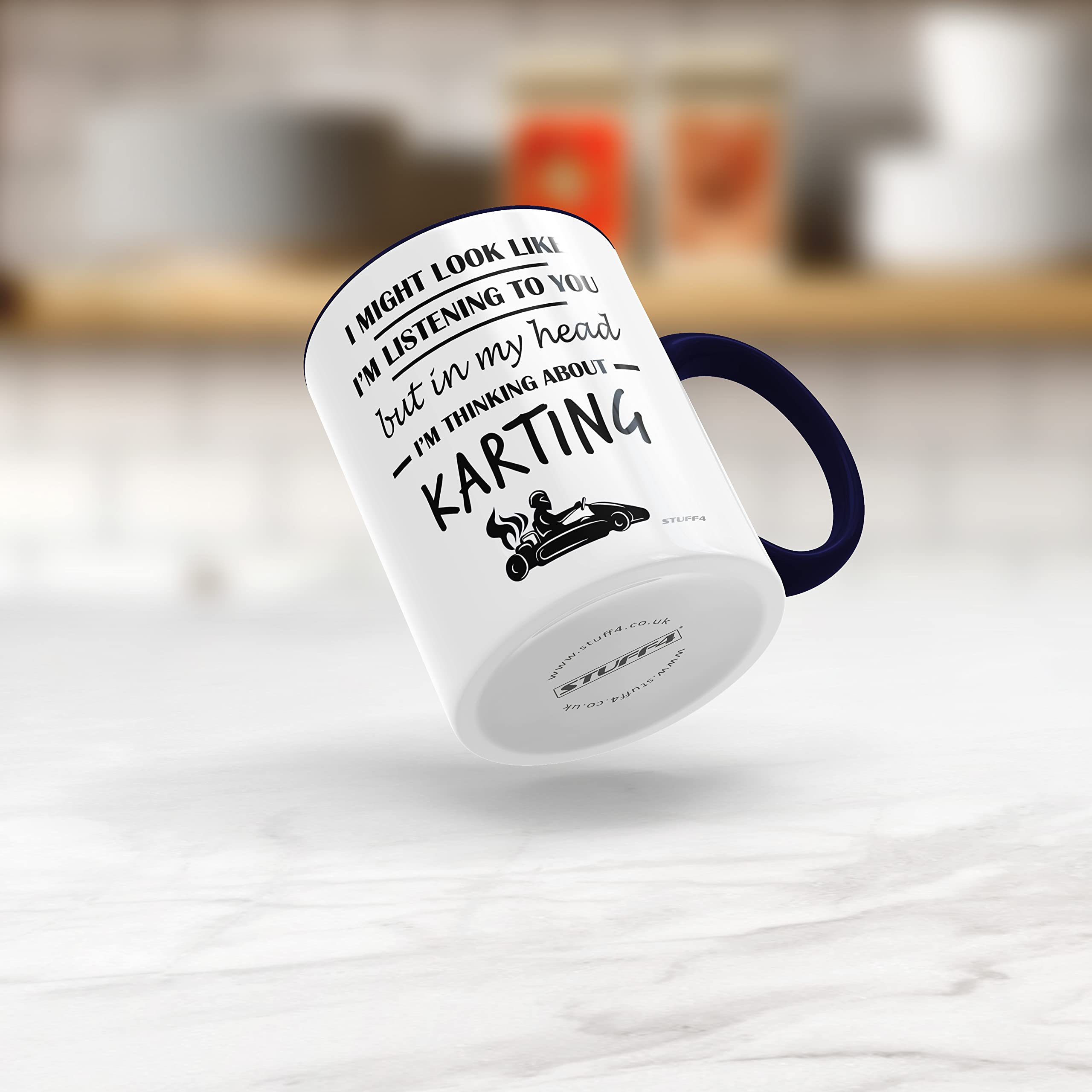 Tazza Personalizzata Go Karting, Tema Sport E Hobby, 325 Ml, In Ceramica, Manico Colori Vari, Regalo Unico Con Nome E Messaggio