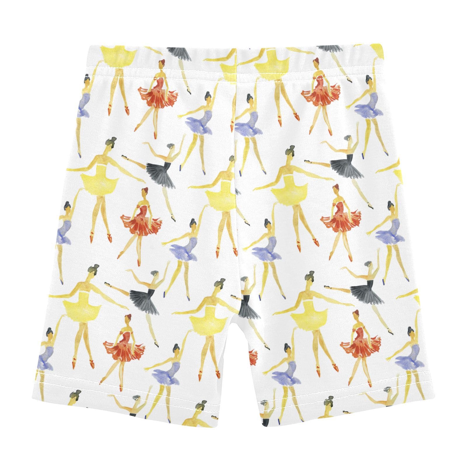 Aflyko Girls Summer Shorts Ballet Dancer Rainbow Quick Drying Sport Bottoms Big Kid Casual Holiday Spring Vacation Dress Fun Pattern Outfit, 7-8T