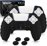 Vista 1 de SIKEMAY Funda para controlador PS5, 2 piezas de piel antideslizante con 4 agarres, funda protectora de silicona suave para controlador inalámbrico