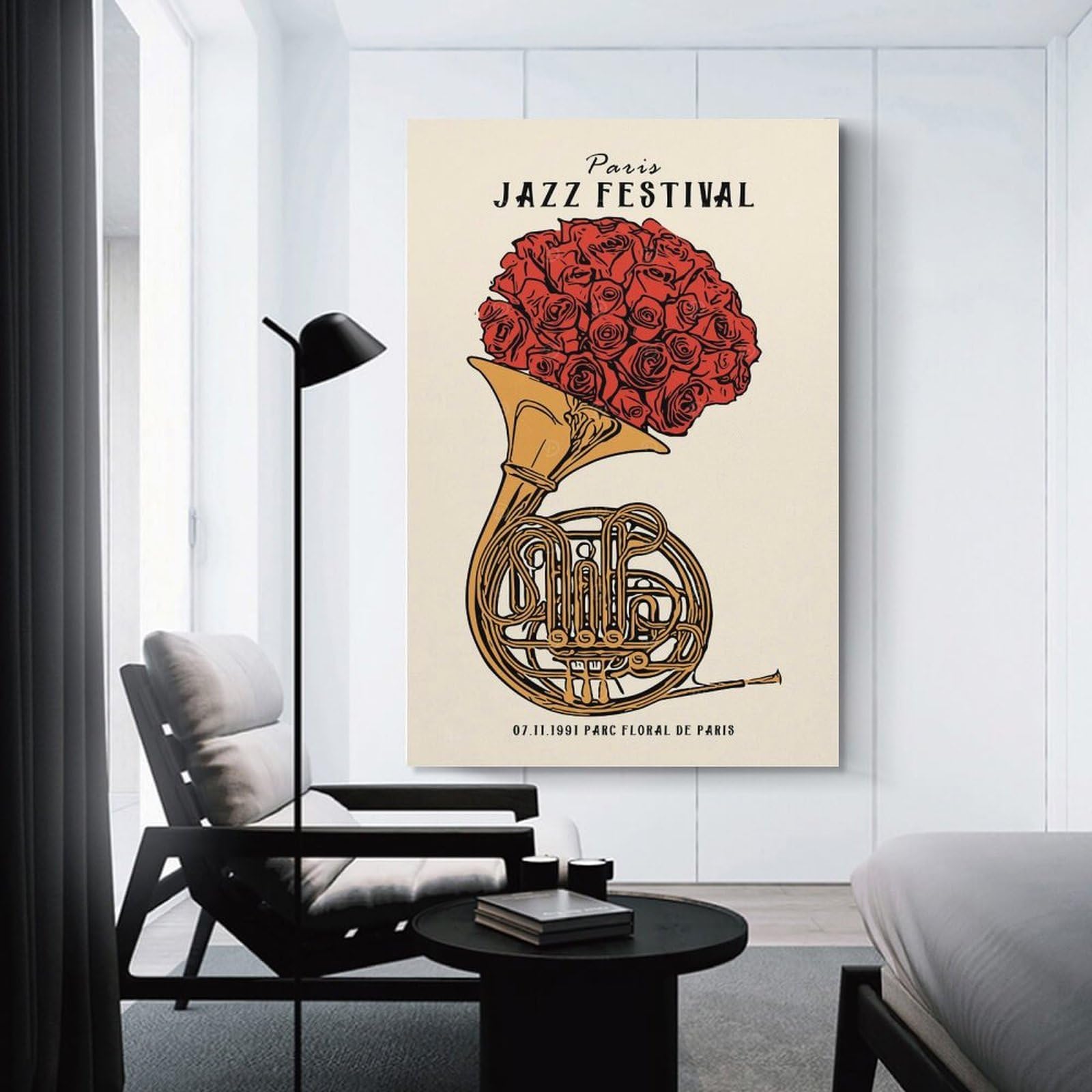 Junmoney Decorative Canvas Print Paris Jazz Festival, 24x36inch(60x90cm), for Office, Study Or Home Workspace, Decorative Artwork for Productive Spaces