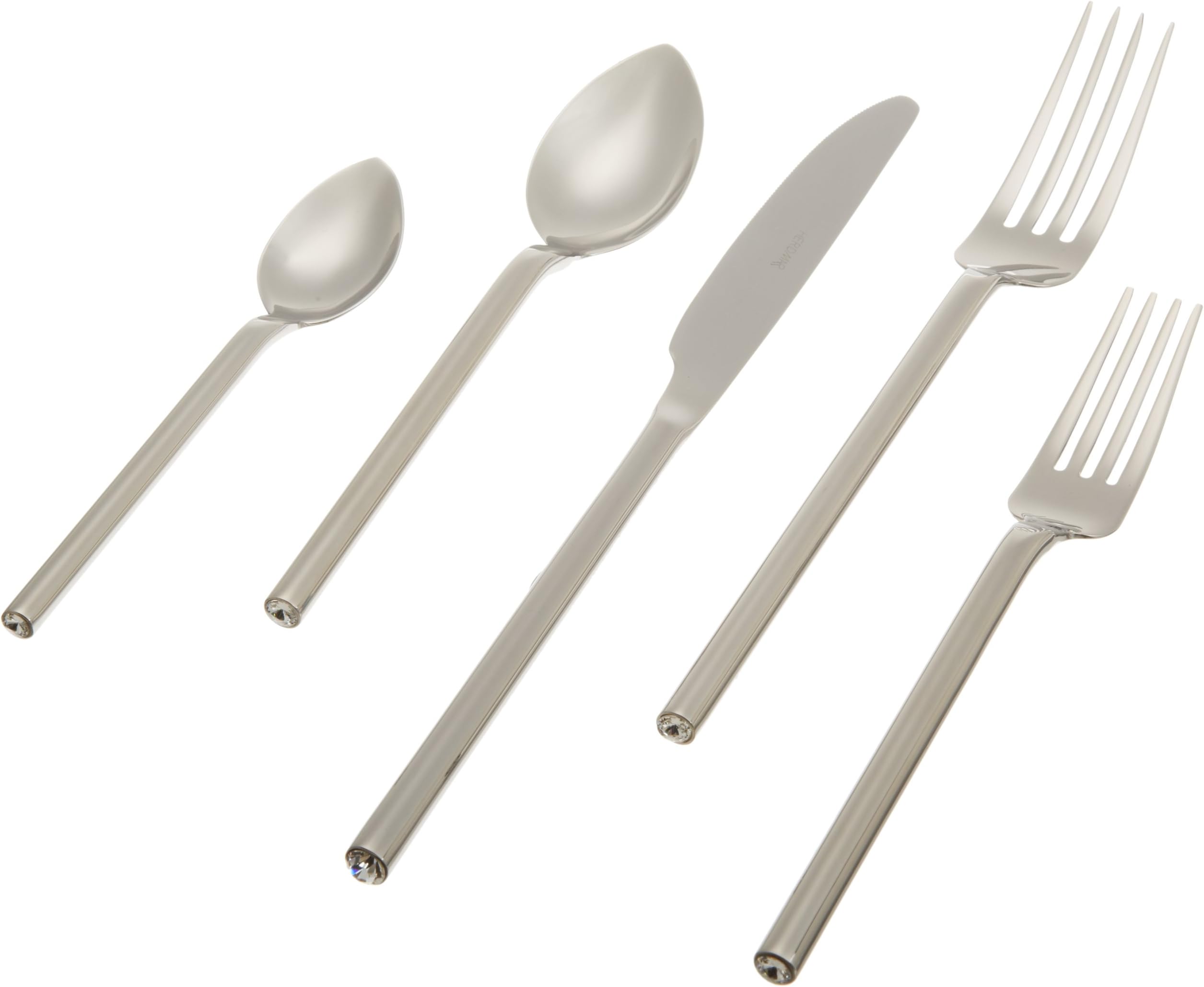 Herdmar Desire 5-Piece Placesetting, Mirror Finish with White Swarovski Crystals