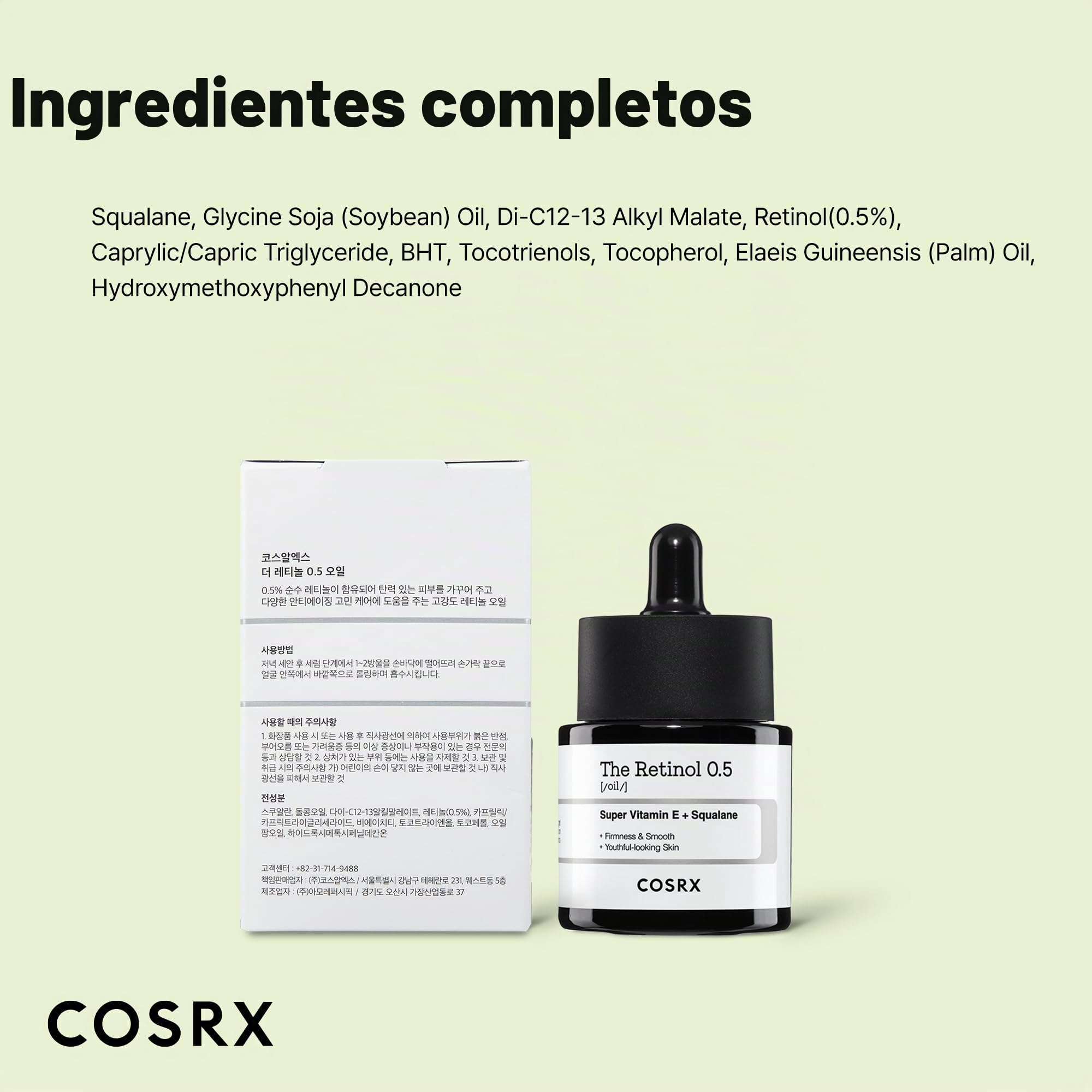 COSRX Retinol 0.5 Oil, Anti-aging Serum with 0.5% Retinoid Treatment for Face, Reduce Wrinkles, Fine Lines, and Signs of Aging, Gentle Skincare for Day and Night, Not Tested on Animals