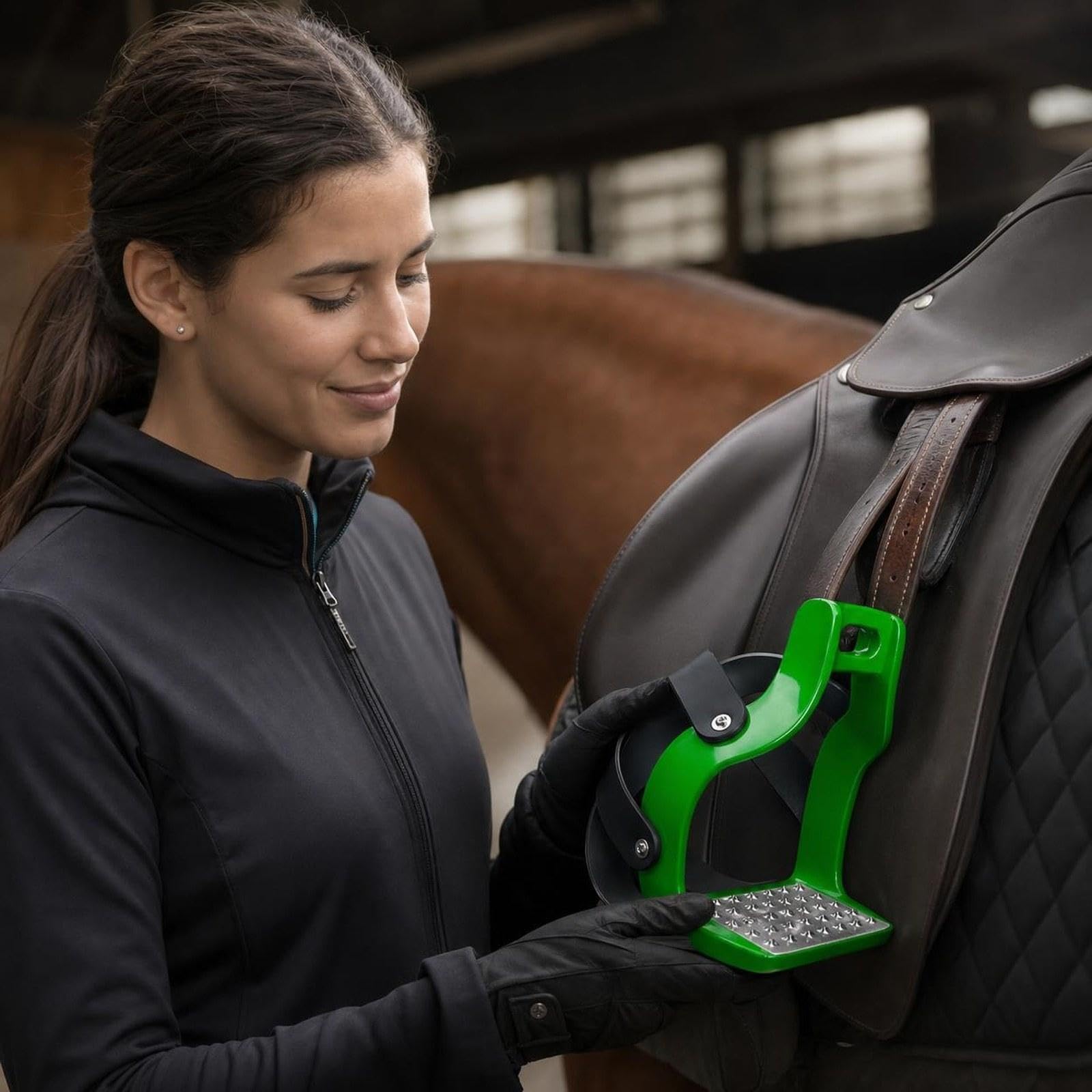 harayaa Estribos de Equitación, Jaula de Resistencia, Estribos de Equitación, Silla de Montar de Aluminio para Caballos, para El