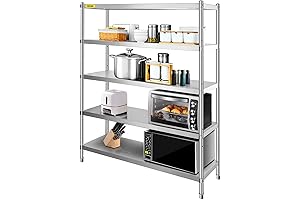 VEVOR Stainless Steel 60x18.5 Inch 5 Tier Heavy Duty Shelving for Kitchen Commercial Office