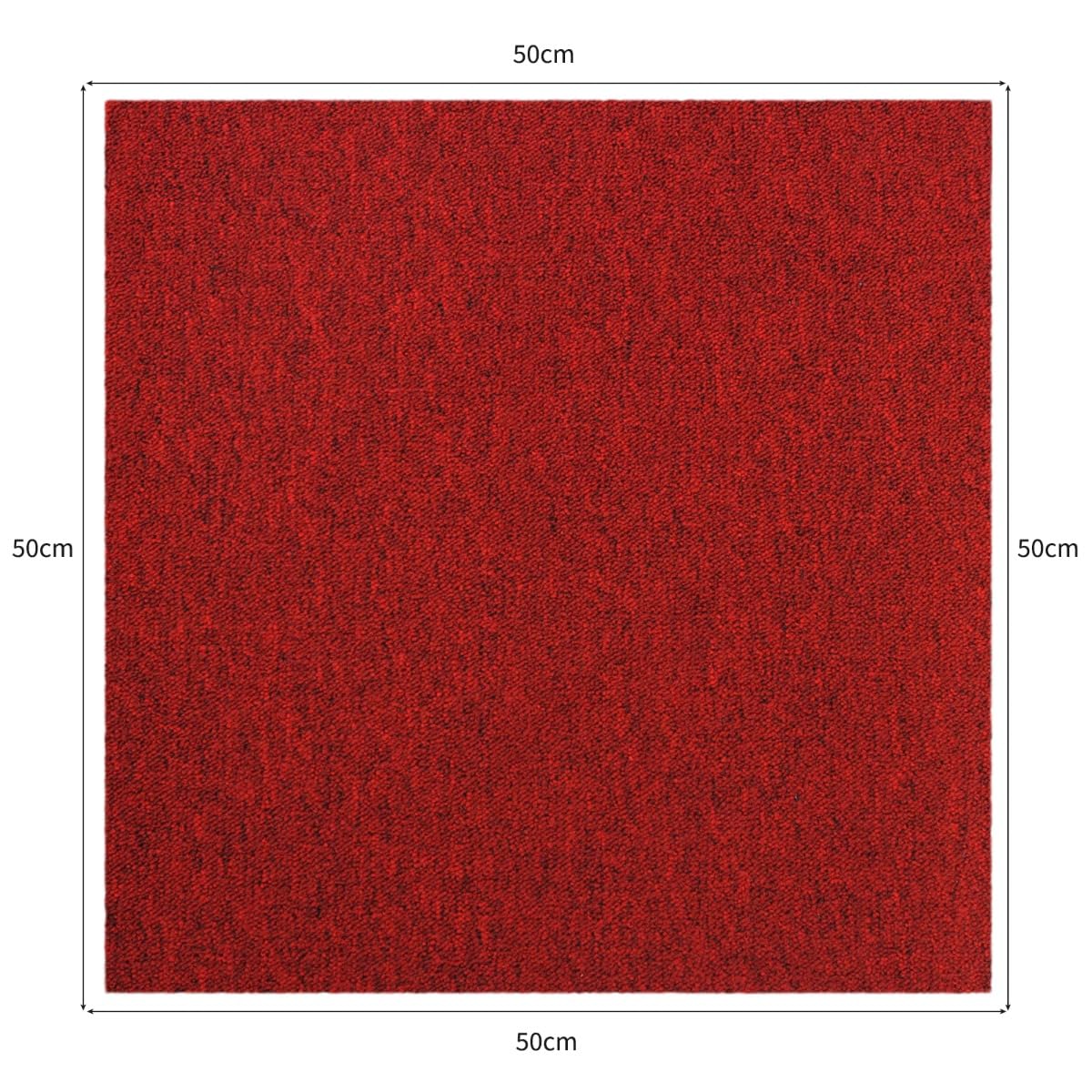 40 dalles de moquette rouge écarlate 10m² robustes pour commerce, vente au détail, bureau, magasin, maison, usage domestique, revêtement de sol de qualité supérieure, installation facile, carrés de 50