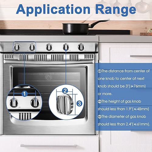 Miniatura 5 de GRENFU Fundas para perilla de estufa para seguridad infantil 5  1 paquete Fundas para perilla de estufa de gas con cinta adhesiva fuerte de doble