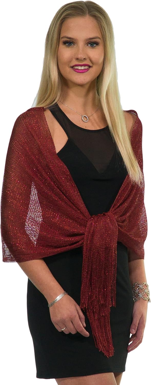 ShineGlitz Shawls and Wraps for Evening Dresses, Metallic Glitter Shawls for Women, Sparkling Wedding Giving Shawl Gift - Image 6