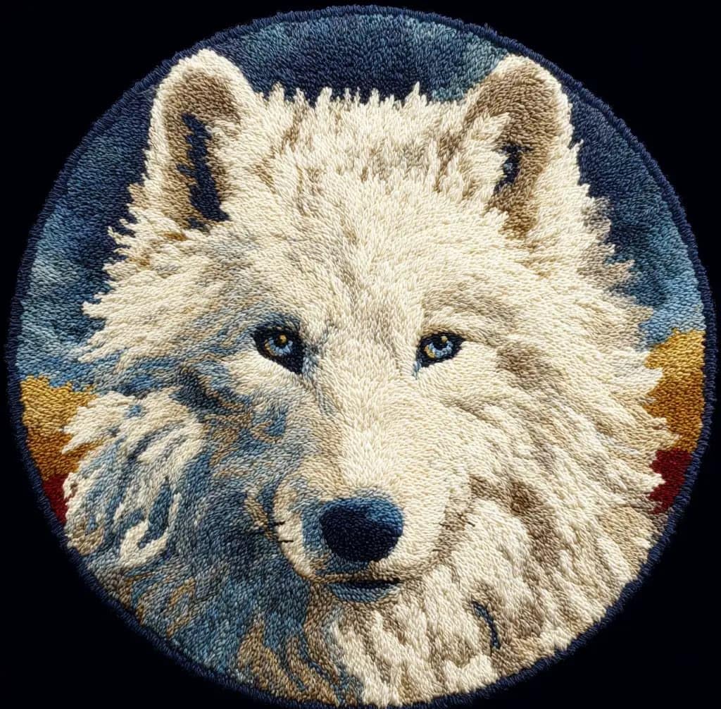 Kitquiver Latch Hook Rug Making Kit Wolf 50X50Cm