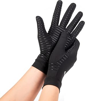 Copper Compression Gloves for Women Men, Full Finger Breathable & Moisture Wicking Arthritis Compression Gloves